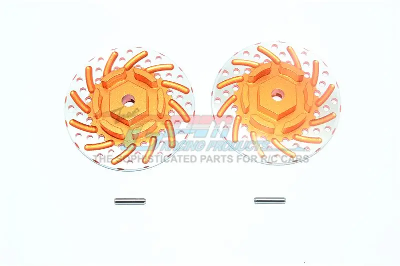Axial Scx10 Ii (Ax90046, Ax90047) Aluminum +3Mm Hex With Brake Disk With Silver Lining - 1Pr Set Orange 1