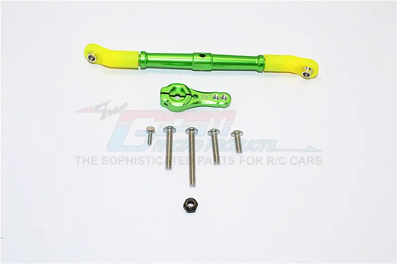 Axial Scx10 Ii (Ax90046, Ax90047) Aluminum Adjustable Servo Rod & 25T Servo Horn - 2Pcs Set Green 1