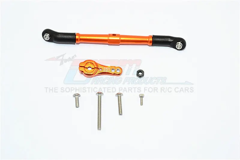 Axial Scx10 Ii (Ax90046, Ax90047) Aluminum Adjustable Servo Rod & 25T Servo Horn - 2Pcs Set Orange 1