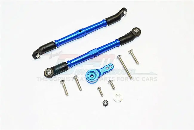 Axial Scx10 Ii (Ax90046, Ax90047) Aluminum Adjustable Steering Links & Servo Rod With 25T Servo Horn - 3Pcs Set Blue 1