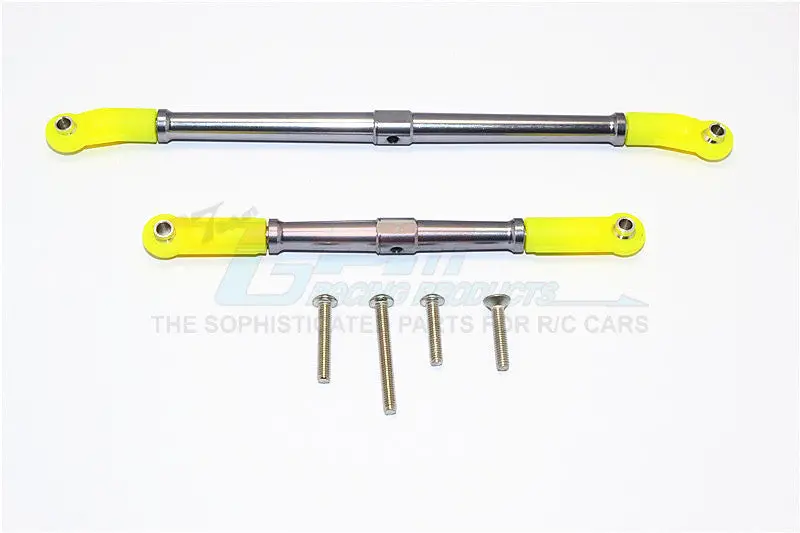 Axial Scx10 Ii (Ax90046, Ax90047) Aluminum Adjustable Steering & Supporting Links - 2Pcs Set Gray Silver 1