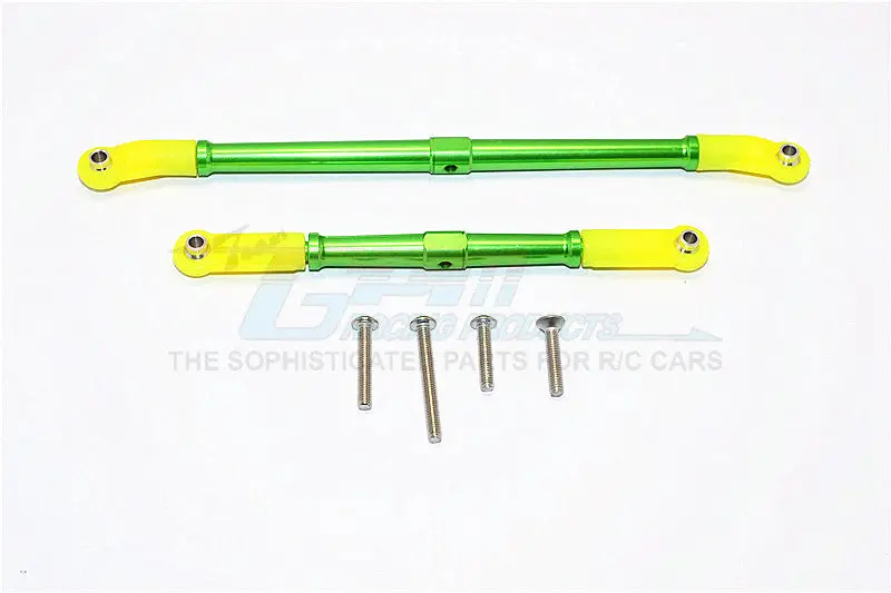 Axial Scx10 Ii (Ax90046, Ax90047) Aluminum Adjustable Steering & Supporting Links - 2Pcs Set Green 1