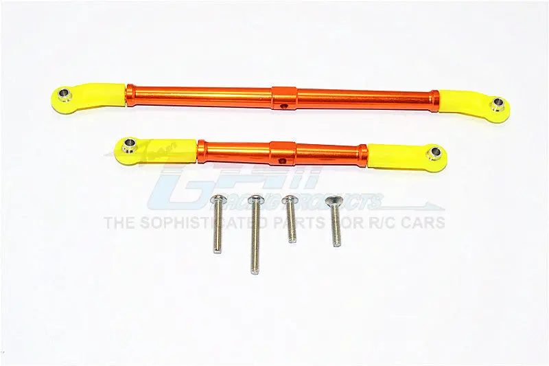 Axial Scx10 Ii (Ax90046, Ax90047) Aluminum Adjustable Steering & Supporting Links - 2Pcs Set Orange 1