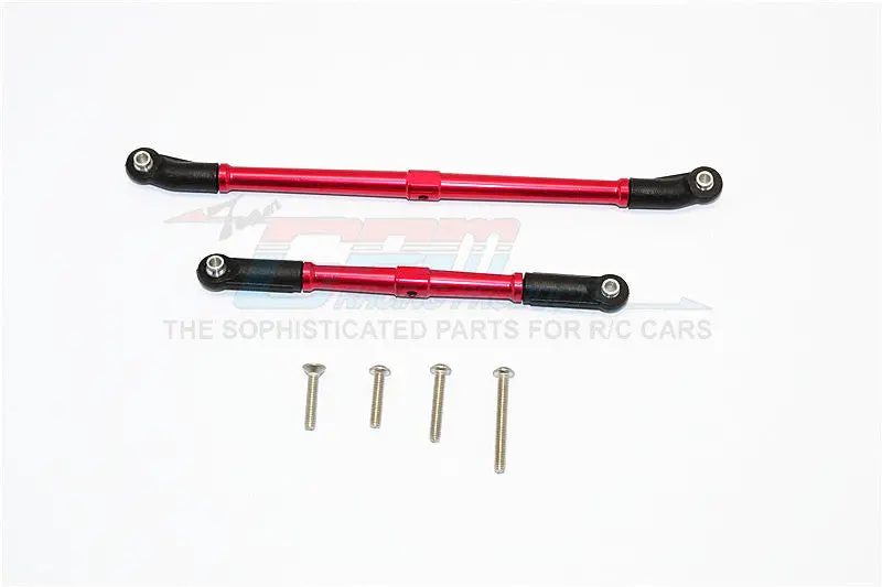Axial Scx10 Ii (Ax90046, Ax90047) Aluminum Adjustable Steering & Supporting Links - 2Pcs Set Red 1