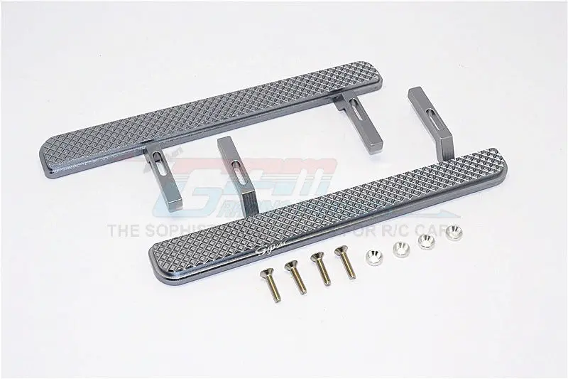 Axial Scx10 Ii (Ax90046, Ax90047) Aluminum Exterior Trail (Diamond Pattern) - 1Pr Set Gray Silver 1