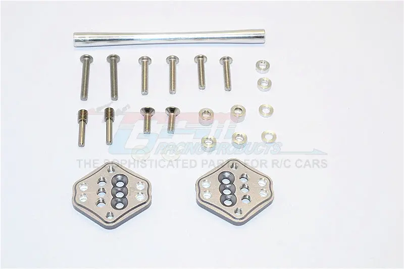 Axial Scx10 Ii (Ax90046, Ax90047) Aluminum Front Adjustable Mount For Original Shock Tower - 1Pr Set Gray Silver 1