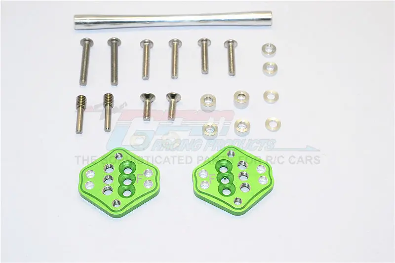 Axial Scx10 Ii (Ax90046, Ax90047) Aluminum Front Adjustable Mount For Original Shock Tower - 1Pr Set Green 1