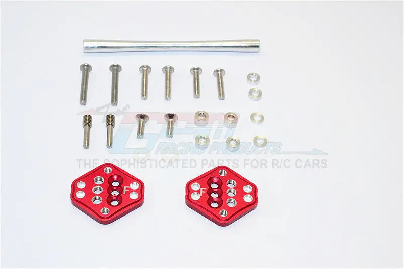 Axial Scx10 Ii (Ax90046, Ax90047) Aluminum Front Adjustable Mount For Original Shock Tower - 1Pr Set Red 1