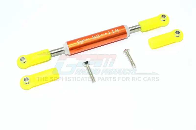 Axial Scx10 Ii (Ax90046, Ax90047) Aluminum Front Adjustable Supporting Link With Changeable Ball Ends - 1Pc Set Orange 1