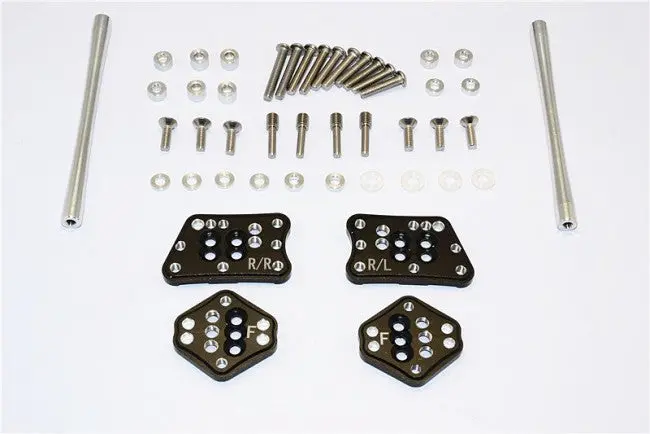 Axial Scx10 Ii (Ax90046, Ax90047) Aluminum Front & Rear Adjustable Mount For Original Shock Tower - 1 Set Black 1