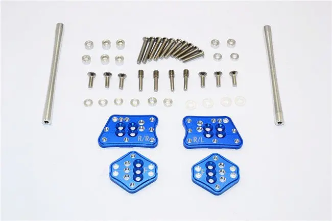 Axial Scx10 Ii (Ax90046, Ax90047) Aluminum Front & Rear Adjustable Mount For Original Shock Tower - 1 Set Blue 1