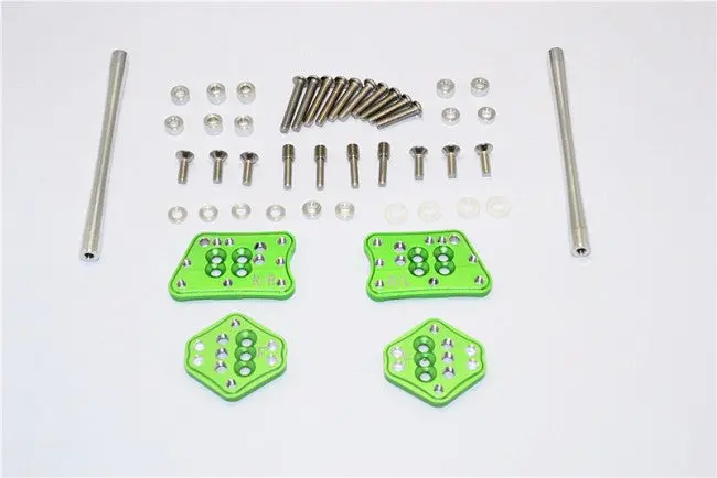 Axial Scx10 Ii (Ax90046, Ax90047) Aluminum Front & Rear Adjustable Mount For Original Shock Tower - 1 Set Green 1