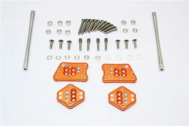 Axial Scx10 Ii (Ax90046, Ax90047) Aluminum Front & Rear Adjustable Mount For Original Shock Tower - 1 Set Orange 1
