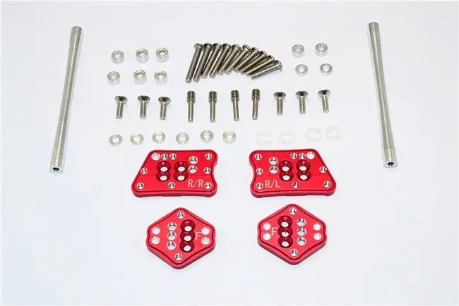 Axial Scx10 Ii (Ax90046, Ax90047) Aluminum Front & Rear Adjustable Mount For Original Shock Tower - 1 Set Red 1