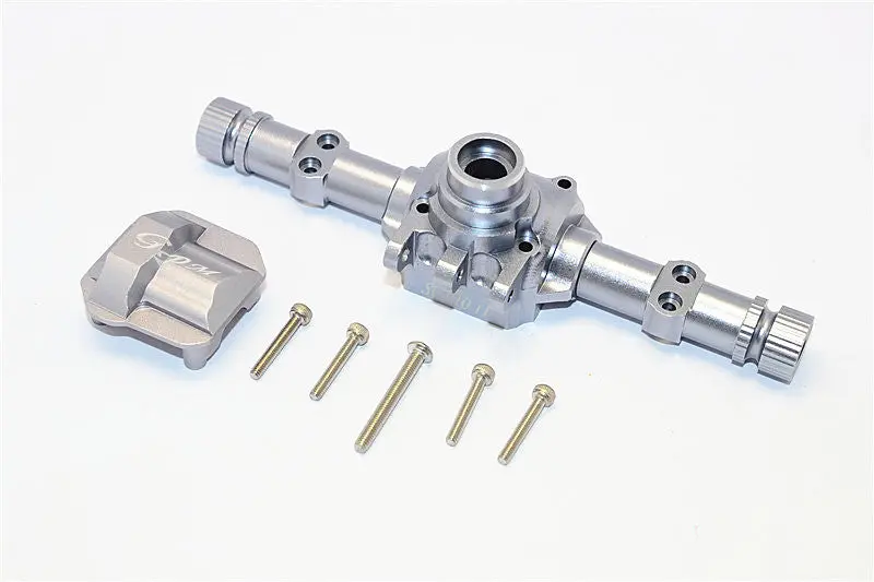 Axial Scx10 Ii (Ax90046, Ax90047) Aluminum Front/Rear Axle Housing With Cover - 1 Set Gray Silver 1