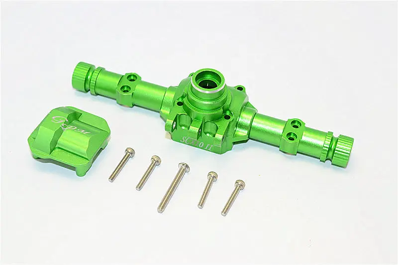 Axial Scx10 Ii (Ax90046, Ax90047) Aluminum Front/Rear Axle Housing With Cover - 1 Set Green 1