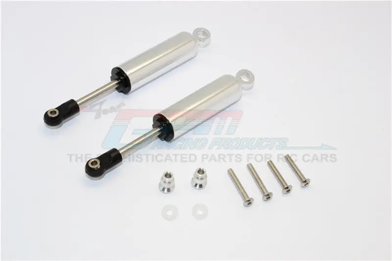 Axial Scx10 Ii (Ax90046, Ax90047) Aluminum Front/Rear Internal Shocks (95Mm) - 1Pr Set Silver 1
