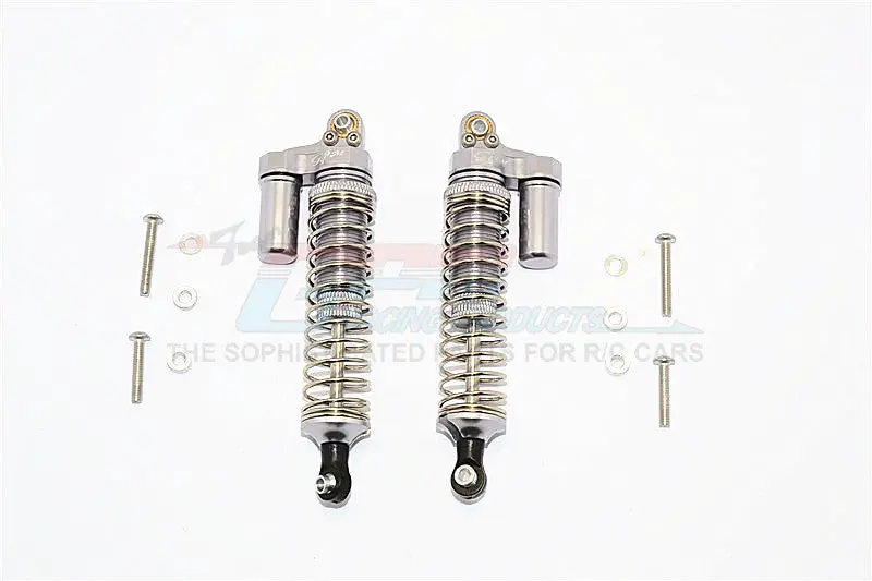 Axial Scx10 Ii (Ax90046, Ax90047) Aluminum Front/Rear L-Shape Shocks (92Mm) - 1Pr Set Gray Silver 1