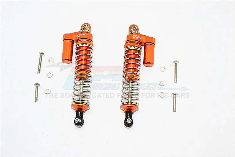 Axial Scx10 Ii (Ax90046, Ax90047) Aluminum Front/Rear L-Shape Shocks (92Mm) - 1Pr Set Orange 1