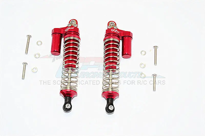 Axial Scx10 Ii (Ax90046, Ax90047) Aluminum Front/Rear L-Shape Shocks (92Mm) - 1Pr Set Red 1