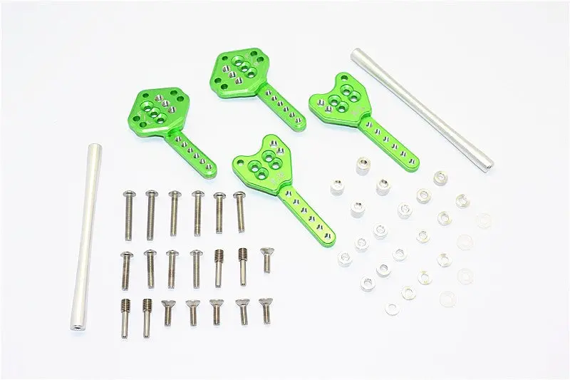 Axial Scx10 Ii (Ax90046, Ax90047) Aluminum Front & Rear Shock Tower Adjustable Mount - 1 Set Green 1