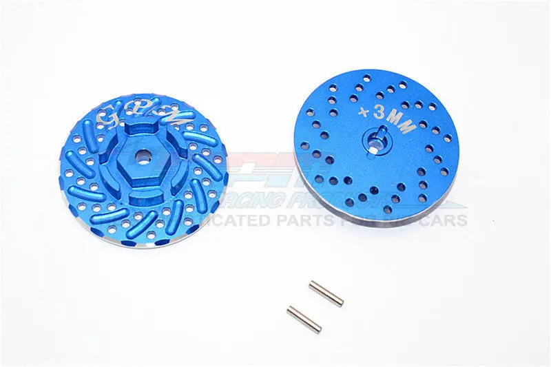 Axial Scx10 Ii (Ax90046, Ax90047) Aluminum Front/Rear Wheel Hex Claw +3Mm With Brake Disk - 2Pcs Blue 1