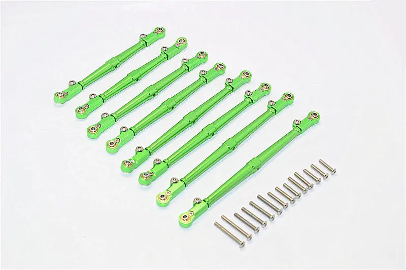Axial Scx10 Ii (Ax90046, Ax90047) Aluminum Front+Rear Link Parts - 8Pcs Set Green 1