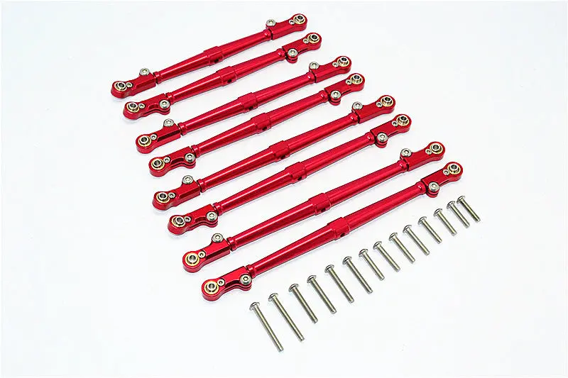 Axial Scx10 Ii (Ax90046, Ax90047) Aluminum Front+Rear Link Parts - 8Pcs Set Red 1