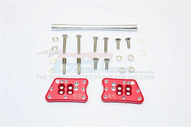 Axial Scx10 Ii (Ax90046, Ax90047) Aluminum Rear Adjustable Mount For Original Shock Tower - 1Pr Set Red 1