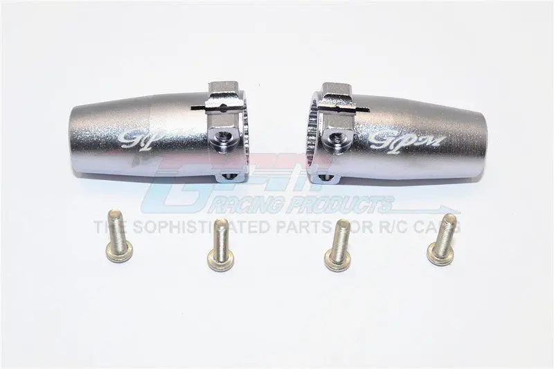 Axial Scx10 Ii (Ax90046, Ax90047) Aluminum Rear Axle Adapters - 1Pr Set Gray Silver 1