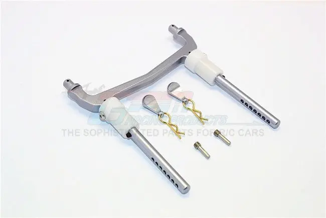 Axial Scx10 Ii (Ax90046, Ax90047) Aluminum Rear Body Post Mount - 1 Set Gray Silver 1