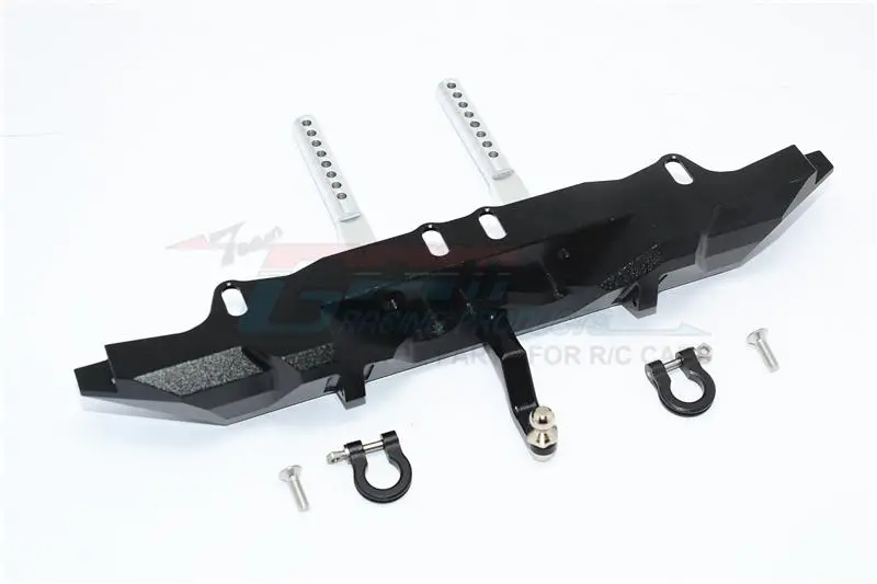 Axial Scx10 Ii (Ax90046, Ax90047) Aluminum Rear Bumper With D-Rings - 1 Set Black 1
