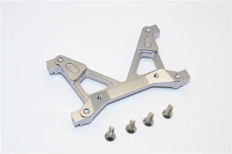 Axial Scx10 Ii (Ax90046, Ax90047) Aluminum Rear Chassis Stabilized Mount - 1Pc Set Gray Silver 1