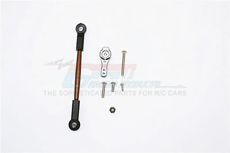 Axial Scx10 Ii (Ax90046, Ax90047) Spring Steel Adjustable Servo Rod & 25T Servo Horn - 2Pcs Set Gray Silver 1