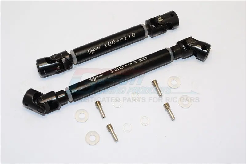 Axial Scx10 Ii (Ax90046) Steel Adjustable Main Shaft With Alloy Body - 1 Set Black 1