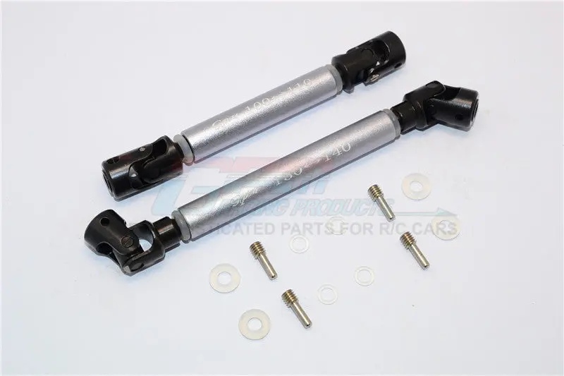Axial Scx10 Ii (Ax90046) Steel Adjustable Main Shaft With Alloy Body - 1 Set Gray Silver 1