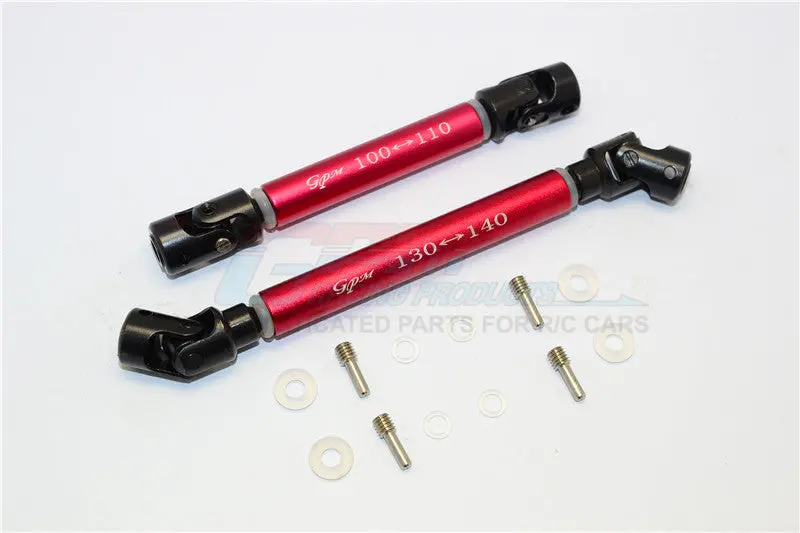 Axial Scx10 Ii (Ax90046) Steel Adjustable Main Shaft With Alloy Body - 1 Set Red 1