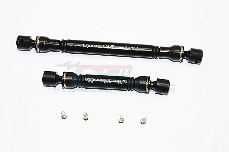 Axial Scx10 Ii (Ax90046) Steel+Aluminum Front+Rear Center Shaft - 1 Set Black 1