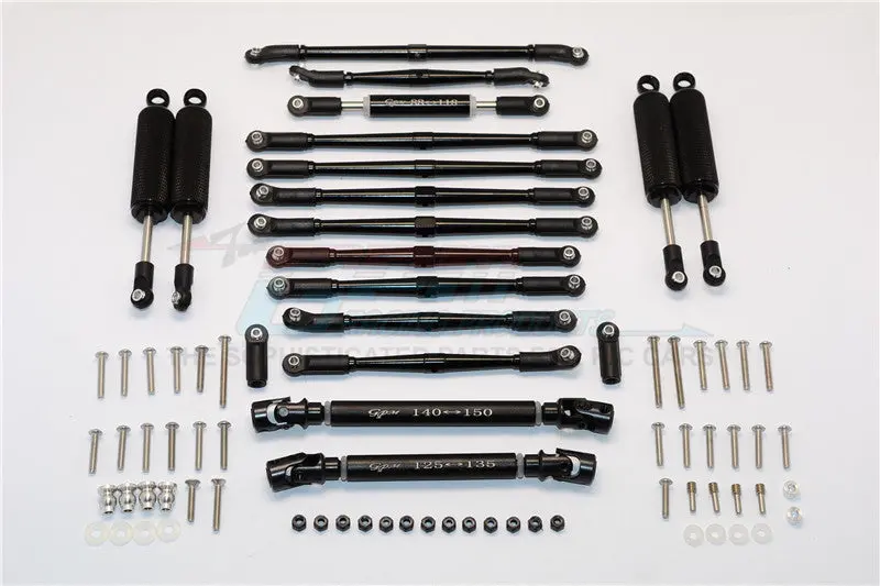Axial Scx10 Ii (Ax90047) Aluminum Chassis Lift Combo (Switch From 77Mm To 87Mm) - 77Pcs Set Black 1