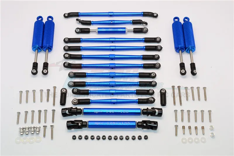 Axial Scx10 Ii (Ax90047) Aluminum Chassis Lift Combo (Switch From 77Mm To 87Mm) - 77Pcs Set Blue 1