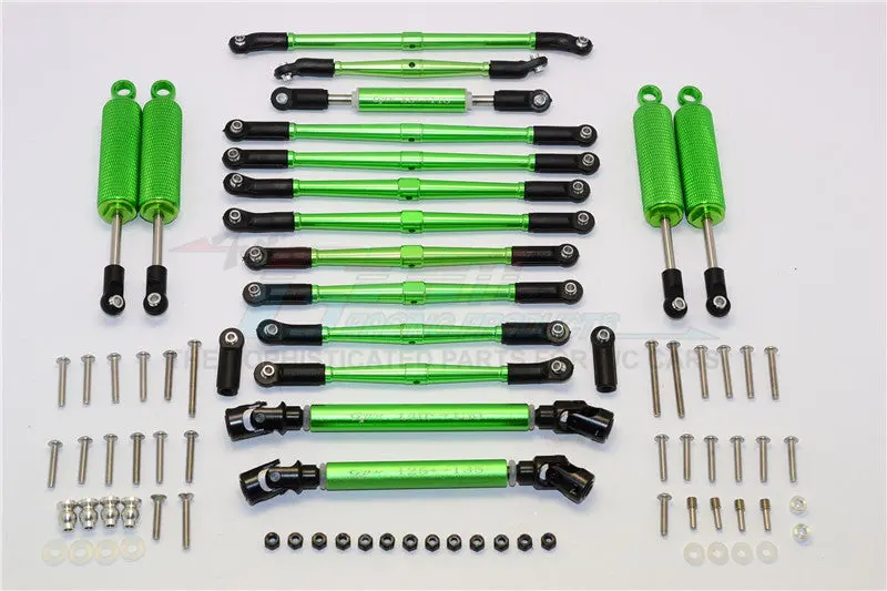 Axial Scx10 Ii (Ax90047) Aluminum Chassis Lift Combo (Switch From 77Mm To 87Mm) - 77Pcs Set Green 1
