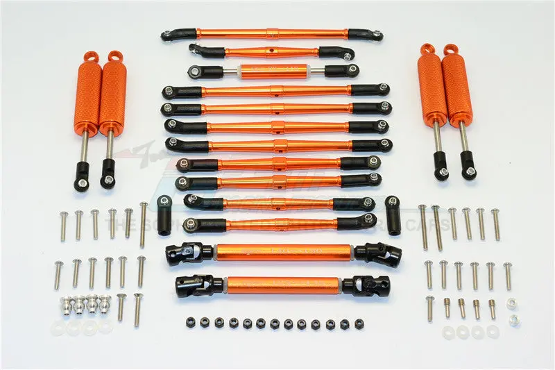 Axial Scx10 Ii (Ax90047) Aluminum Chassis Lift Combo (Switch From 77Mm To 87Mm) - 77Pcs Set Orange 1