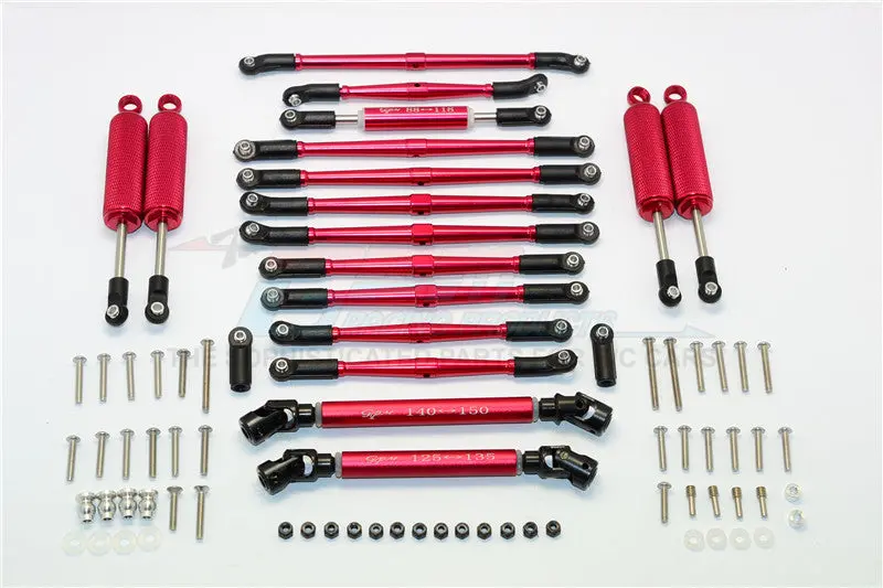 Axial Scx10 Ii (Ax90047) Aluminum Chassis Lift Combo (Switch From 77Mm To 87Mm) - 77Pcs Set Red 1