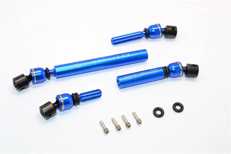 Axial Scx10 Ii Ax90047 Aluminum Front+Rear Center Shaft With Steel Joint (S:100Mm-107Mm, L:135Mm-142Mm) - 1 Set Blue 1