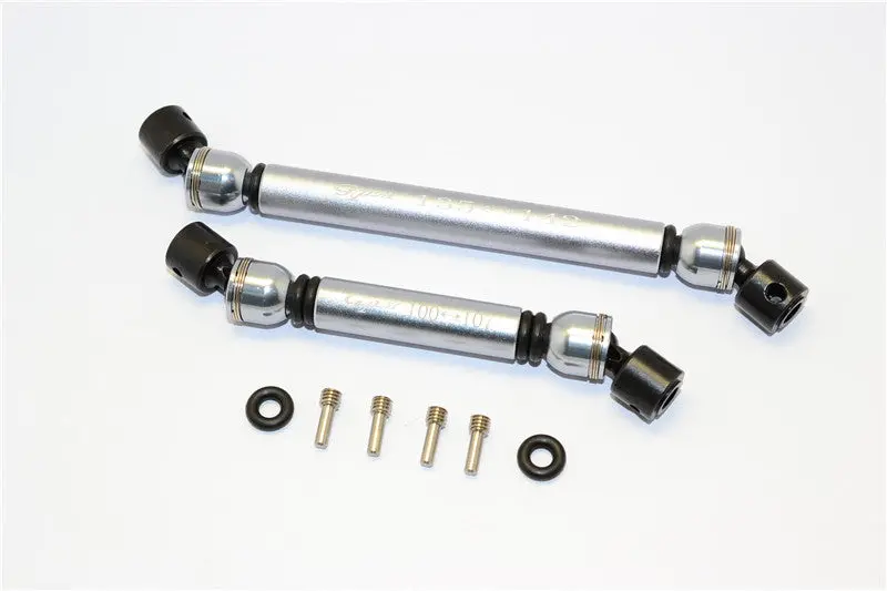 Axial Scx10 Ii Ax90047 Aluminum Front+Rear Center Shaft With Steel Joint (S:100Mm-107Mm, L:135Mm-142Mm) - 1 Set Gray Silver 1