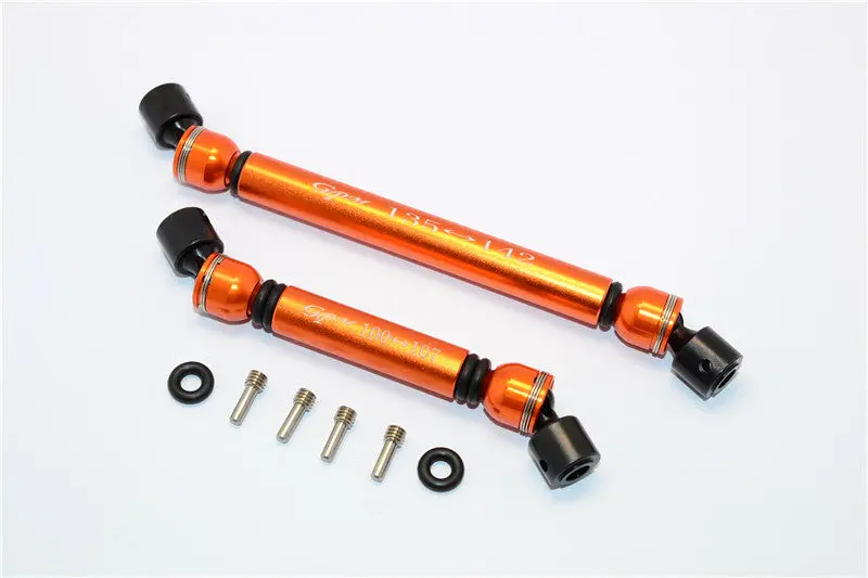 Axial Scx10 Ii Ax90047 Aluminum Front+Rear Center Shaft With Steel Joint (S:100Mm-107Mm, L:135Mm-142Mm) - 1 Set Orange 1