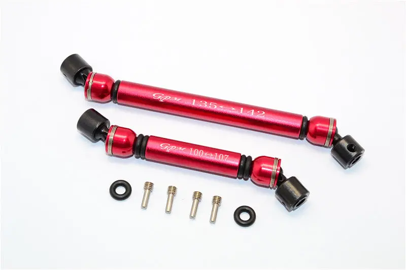 Axial Scx10 Ii Ax90047 Aluminum Front+Rear Center Shaft With Steel Joint (S:100Mm-107Mm, L:135Mm-142Mm) - 1 Set Red 1