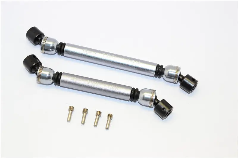Axial Scx10 Ii (Ax90047) Aluminum Front+Rear Center Shaft With Steel Joint (S:118Mm-128Mm, L:130Mm-140Mm) - 1 Set Gray Silver 1