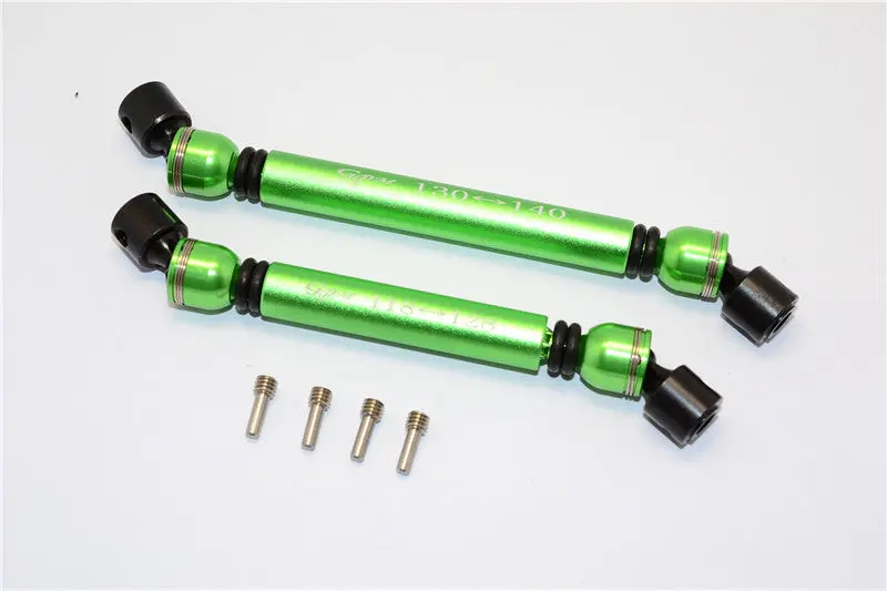 Axial Scx10 Ii (Ax90047) Aluminum Front+Rear Center Shaft With Steel Joint (S:118Mm-128Mm, L:130Mm-140Mm) - 1 Set Green 1