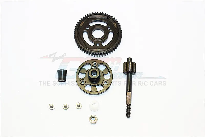 Axial Scx10 Ii (Ax90047) Aluminum Spur Gear Adapter+Steel Gear 55T - 1 Set Black 1
